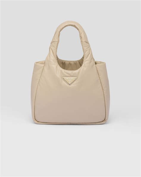 prada tasche beige nappa|Desert Beige Medium Padded Prada Soft Nappa Leather Bag.